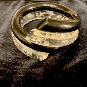 Black & Clear Acrylic Bracelet/Cuff